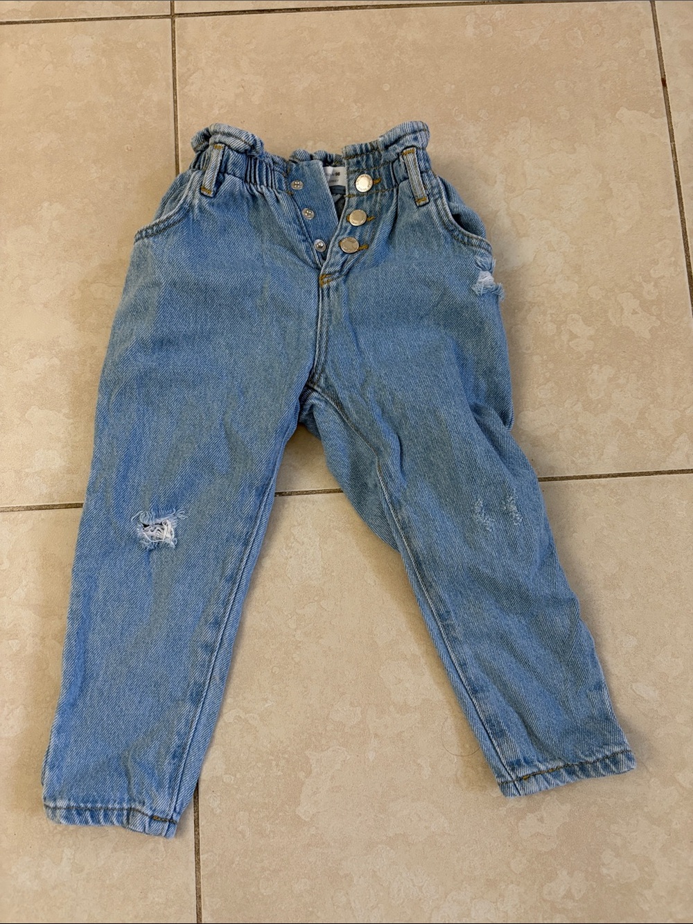 Zara Kids Light Blue Denim Jeans with Button Front